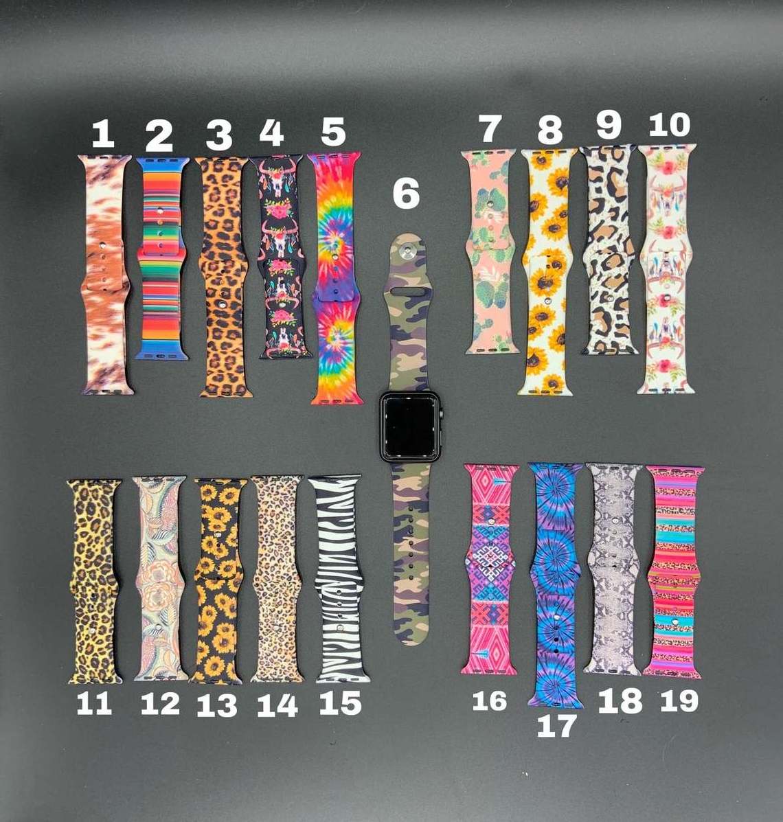 Multi Colored Cheetah Leopard Print Silicone Band For Apple Watch, For Apple Watch Band Custom