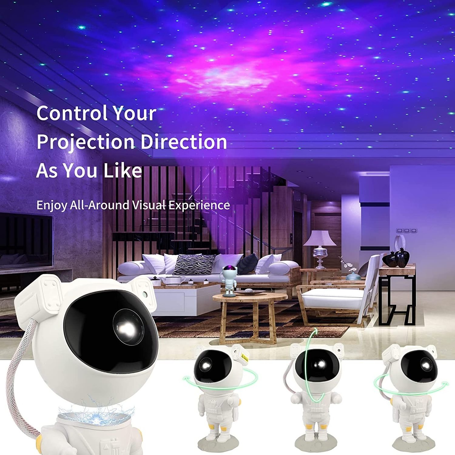 Christmas Resin Craft Galaxy Nebula Led Light Projector with Timer and Remote Starry Lamp USB Spaceman Night Lamp