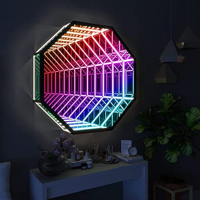 Tunnel Mirror Wall lamp  Hanging Lights 3D Infinity Mirror Light Night Light for Christmas for Wedding Festival Party Decoration