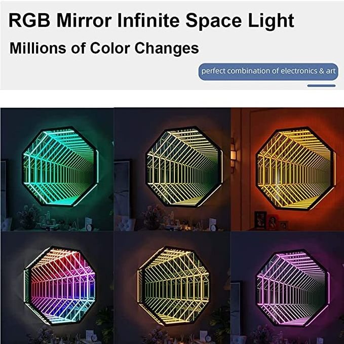 Tunnel Mirror Wall lamp  Hanging Lights 3D Infinity Mirror Light Night Light for Christmas for Wedding Festival Party Decoration