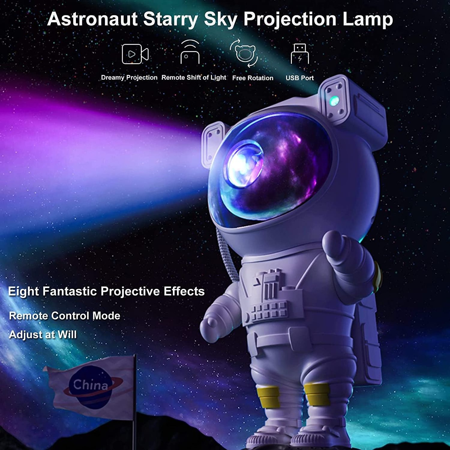 Christmas Resin Craft Galaxy Nebula Led Light Projector with Timer and Remote Starry Lamp USB Spaceman Night Lamp