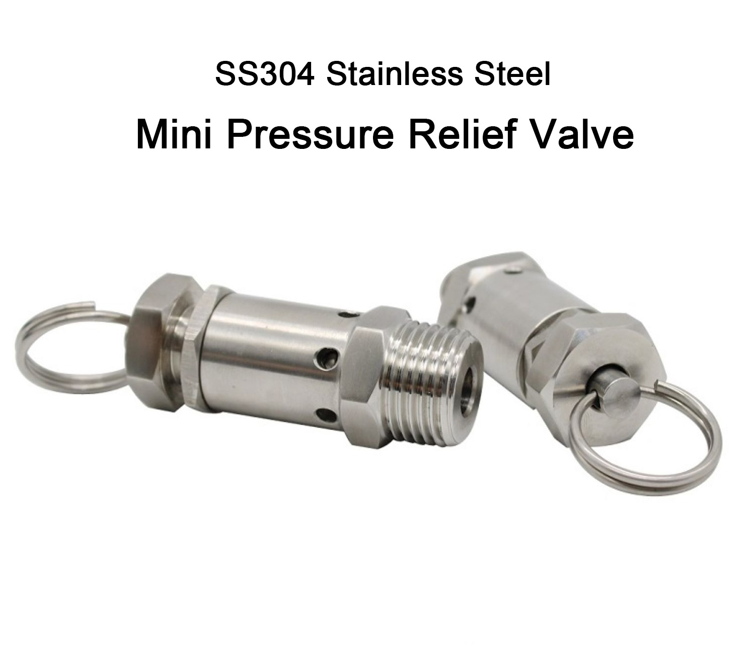 Stainless Steel 304 Pneumatic Air Compressor Safety Valve Pull Ring Exhaust Valve Mini Pressure Relief Valve 2 Points 4 Points