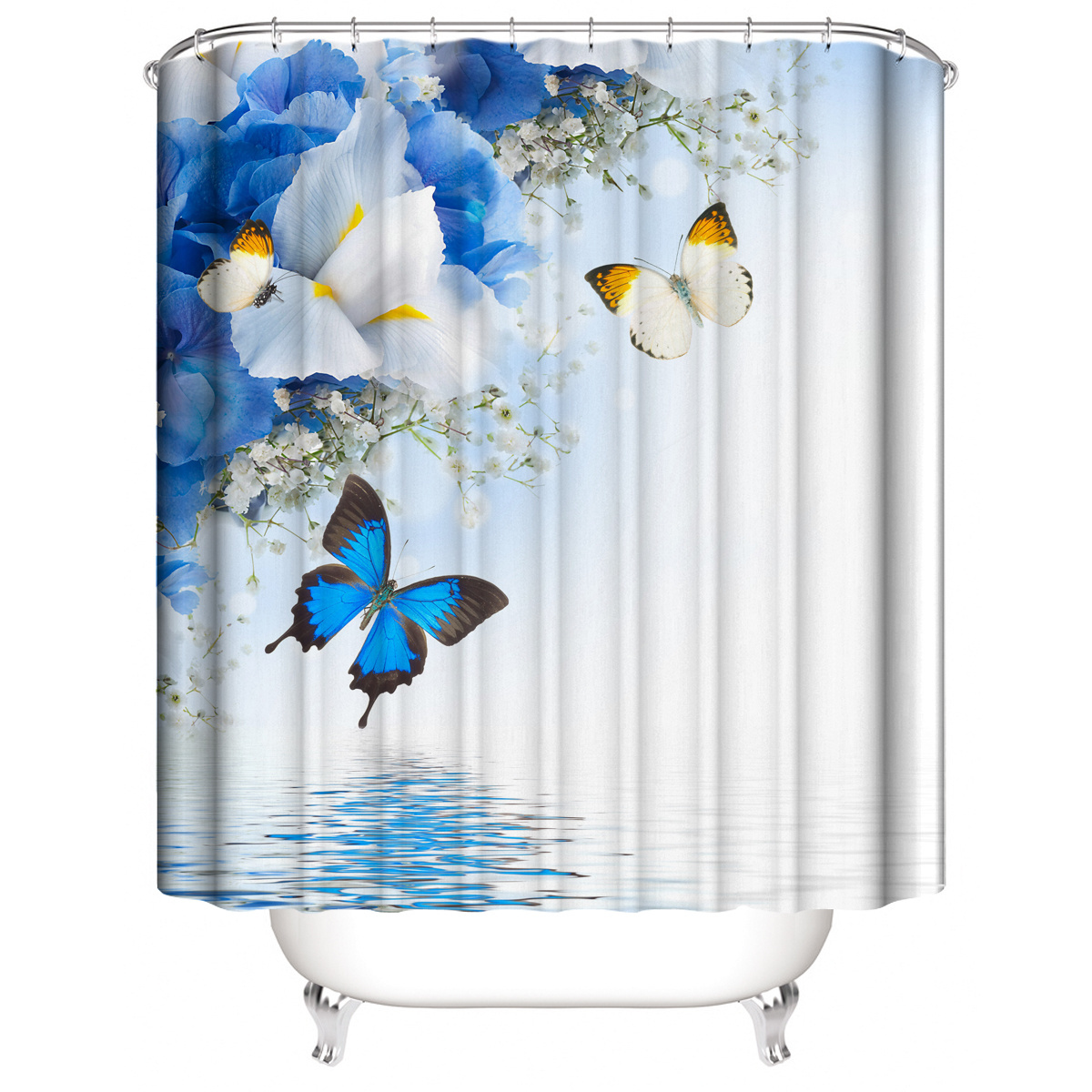 New Design 3D printing Butterfly Series Customized Unique Shower Curtain For Bathroom Decoration