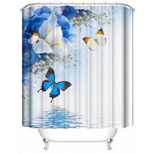 New Design 3D printing Butterfly Series Customized Unique Shower Curtain For Bathroom Decoration