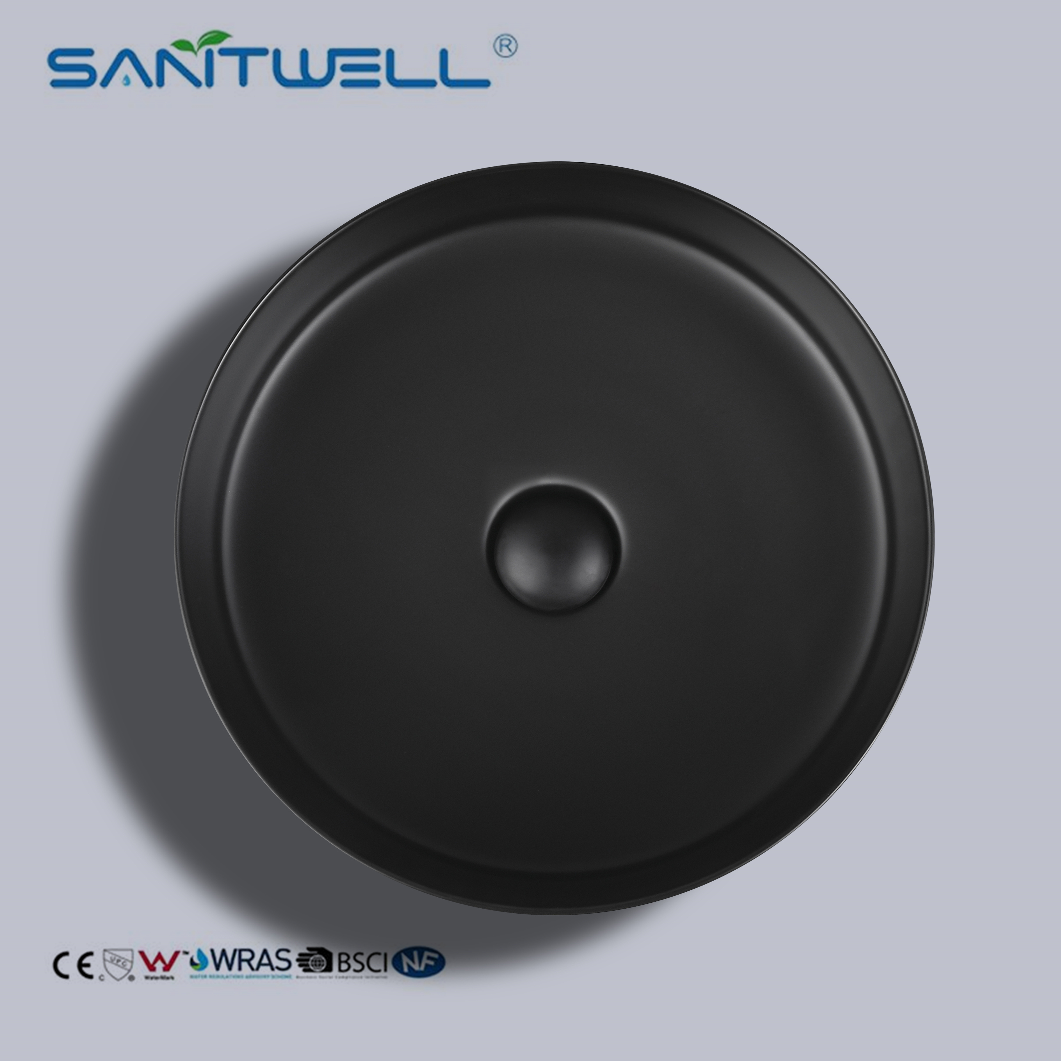 Matt Black hand wash basin round circular Popular Design Above Counter Sinks for bathroom and hotel