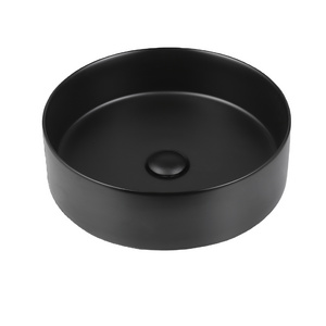 Matt Black hand wash basin round circular Popular Design Above Counter Sinks for bathroom and hotel