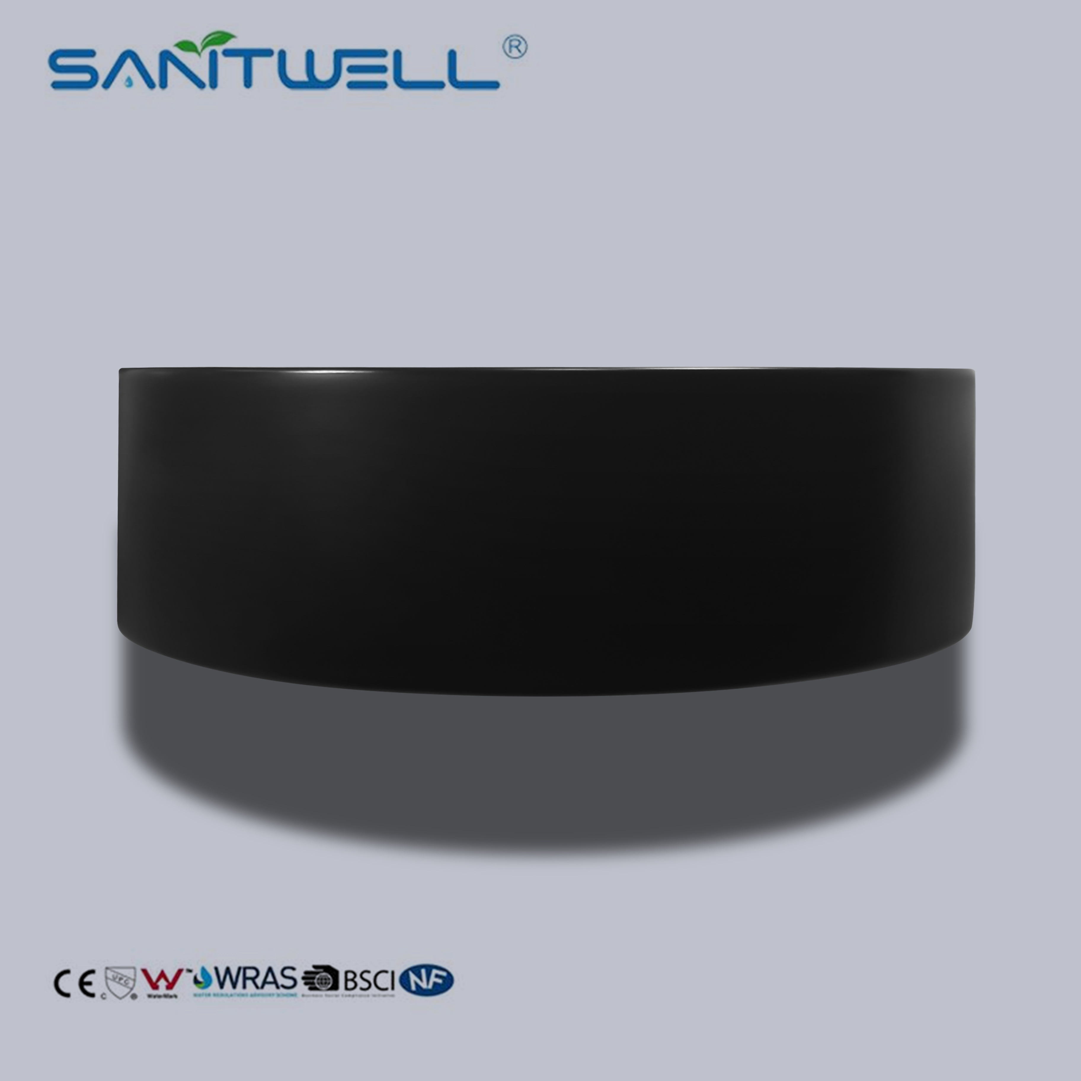 Matt Black hand wash basin round circular Popular Design Above Counter Sinks for bathroom and hotel