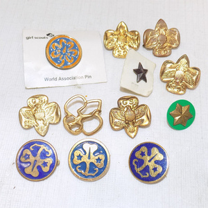 Vintage Metal Girl Scouts Brouch Pin Enamel Domed World Badge Customized Shape Lapel Pins For Suit