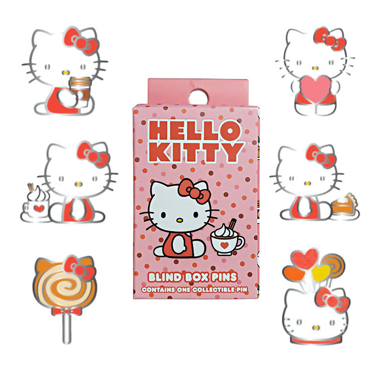 Bulk Cute Kawaii Hello Kitty Pin Custom Made Pin Badges With Backing Card