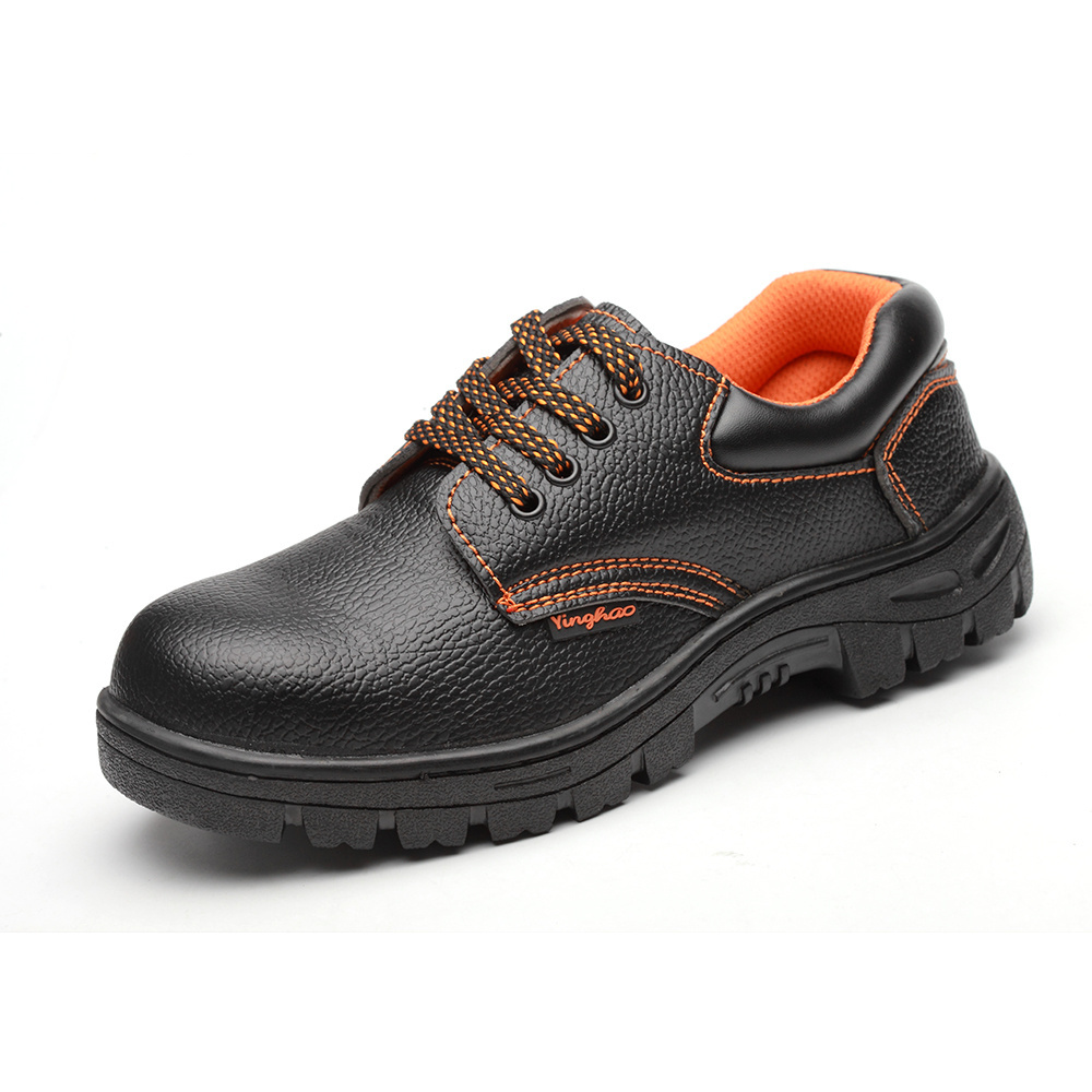 Wholesale Industrial Breathable Leather Safety Shoes Steel Toe steel plate insert  Men Work shoes