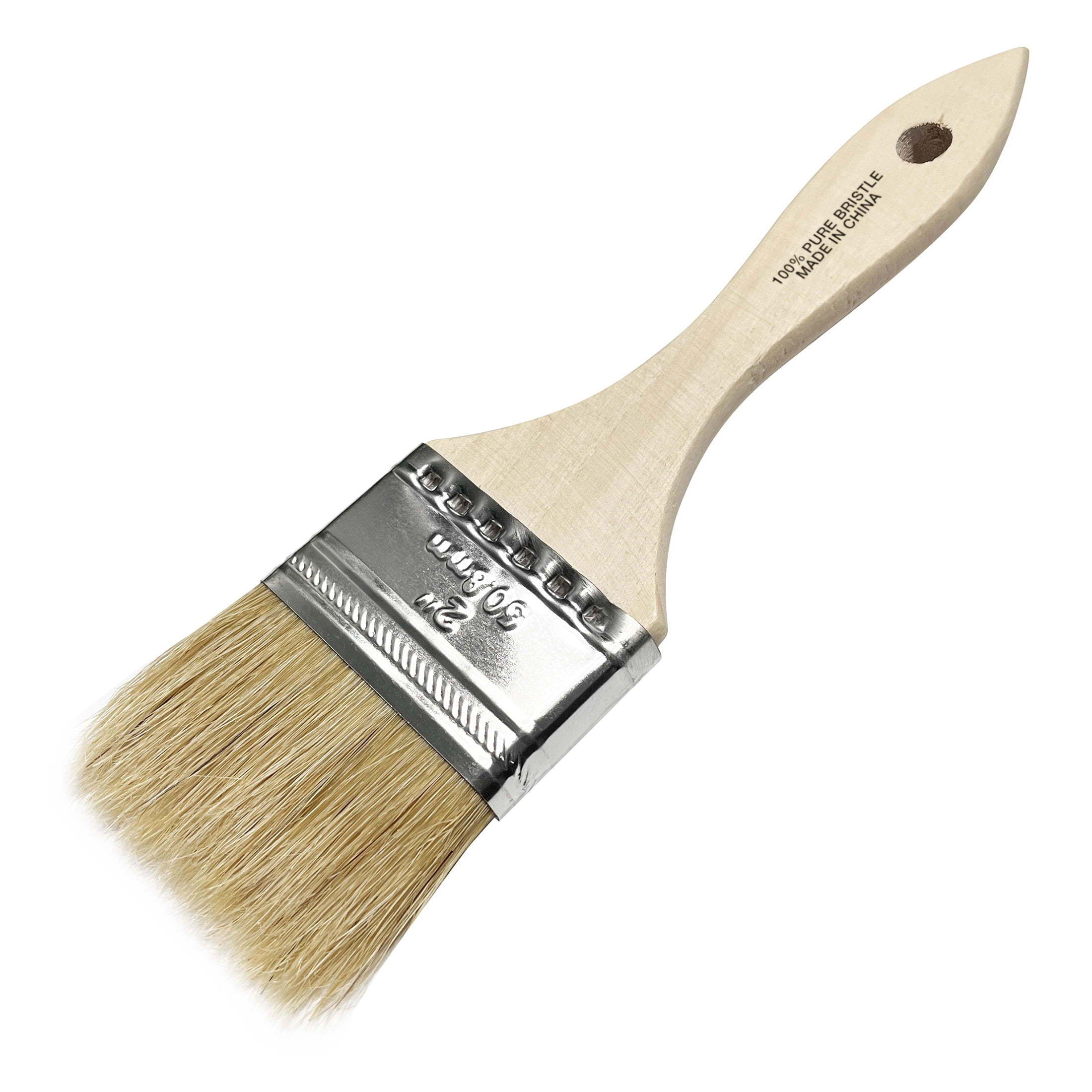 1.5inch wholesale personalized paint brushes  2inch custom logo pig hair wood chip paint brush