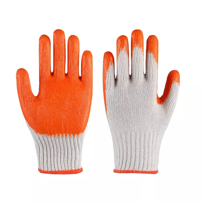 Hot Selling Industrial Grip Heavy Duty Garden Construction Cotton Liner Rubber Latex Wrinkled Safety Coated Gloves