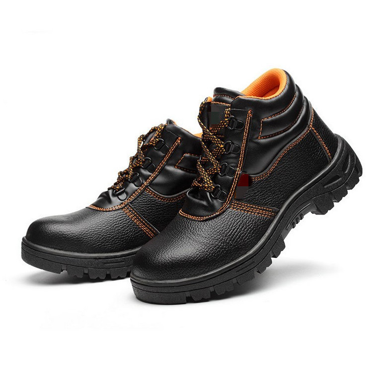 Hot sale leather/Pu Steel Toe and Steel Plate insert shoes for Men Safety protective Working Shoes boots