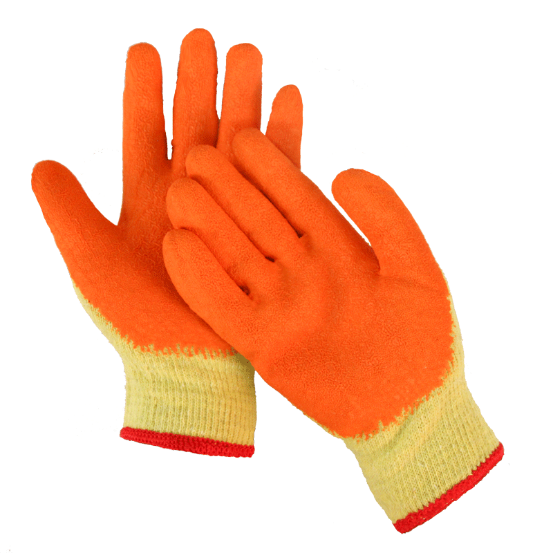 Hot Selling Industrial Grip Heavy Duty Garden Construction Cotton Liner Rubber Latex Wrinkled Safety Coated Gloves