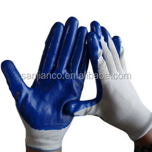 whole sale Nylon and Nitrile Coated Working Gloves Resistant to Corrosion Oil Abrasion