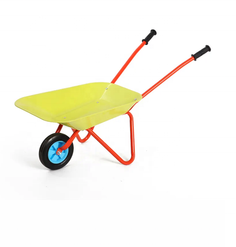 wholesale little sand toy kids garden tools metal wheelbarrow  hand trolley wagon child cart