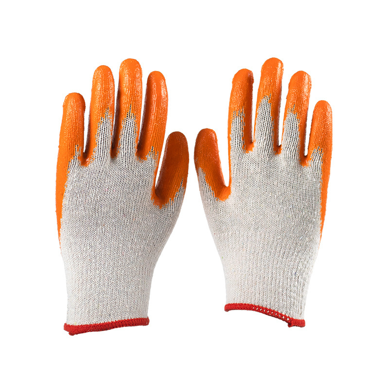 Hot Selling Industrial Grip Heavy Duty Garden Construction Cotton Liner Rubber Latex Wrinkled Safety Coated Gloves