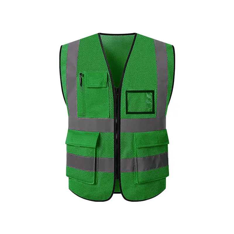 Factory Wholesale high visibility Safety vest Custom LOGO Mesh fabric Multi-pocket Construction Reflective Safety Vest