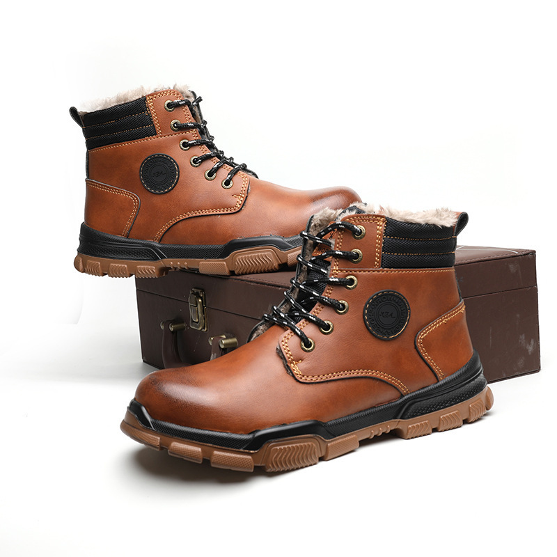 men shoe safety  boots work casual leather safety shoes