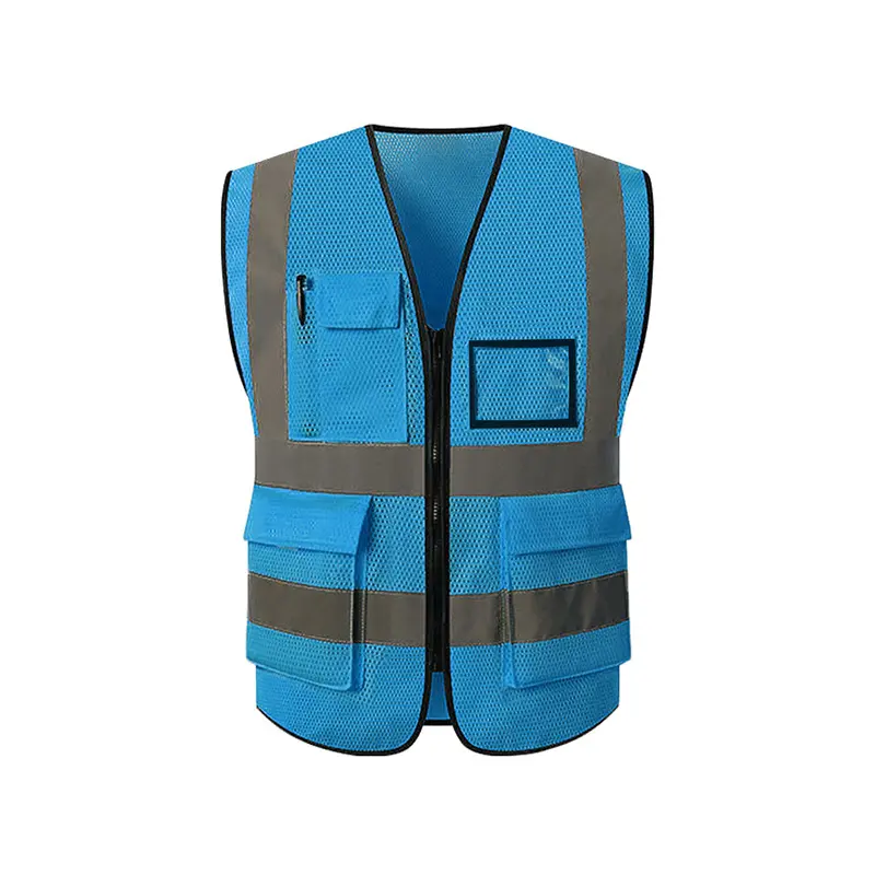 Factory Wholesale high visibility Safety vest Custom LOGO Mesh fabric Multi-pocket Construction Reflective Safety Vest