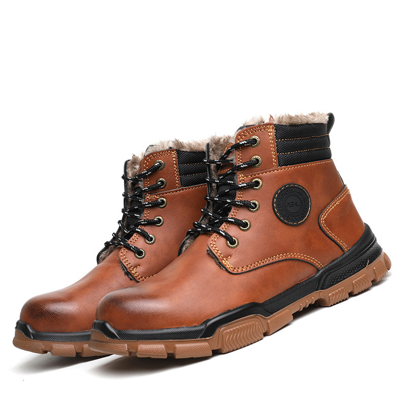 men shoe safety  boots work casual leather safety shoes