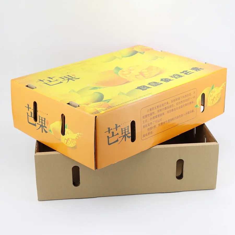 Custom Designs Logo Factory Price Rigid Corrugated Strong Eco Friendly Watermelon Banana Mango Packing Boxes