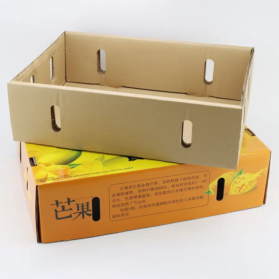 Custom Designs Logo Factory Price Rigid Corrugated Strong Eco Friendly Watermelon Banana Mango Packing Boxes