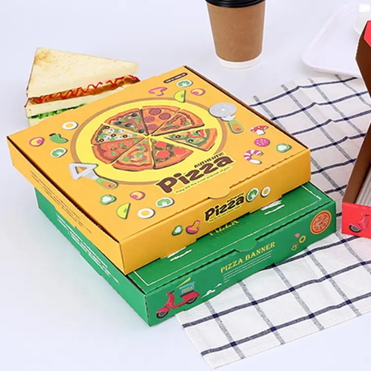 Custom Printing China Manufacturer Low Price Yellow Pizza Box 30x30