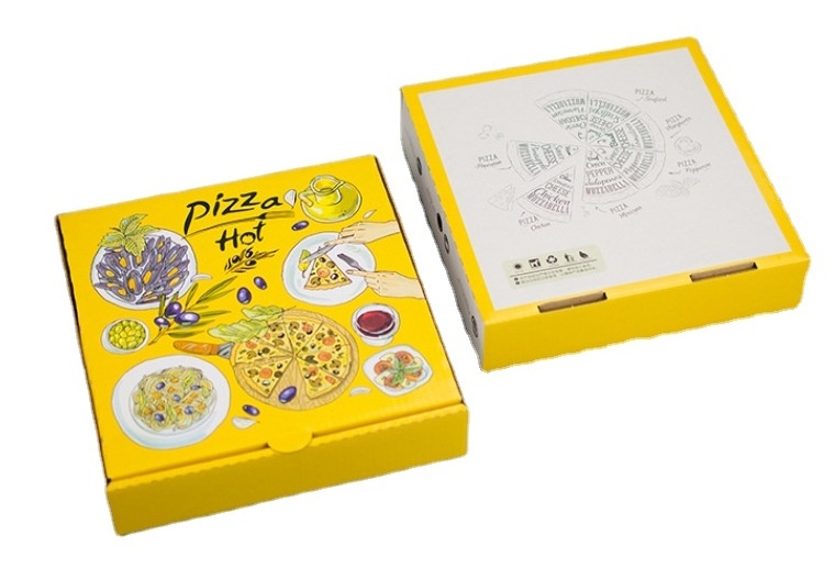 Custom Printing China Manufacturer Low Price Yellow Pizza Box 30x30