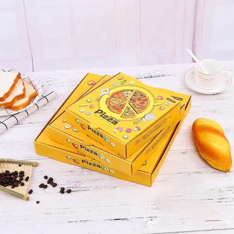 Custom Printing China Manufacturer Low Price Yellow Pizza Box 30x30