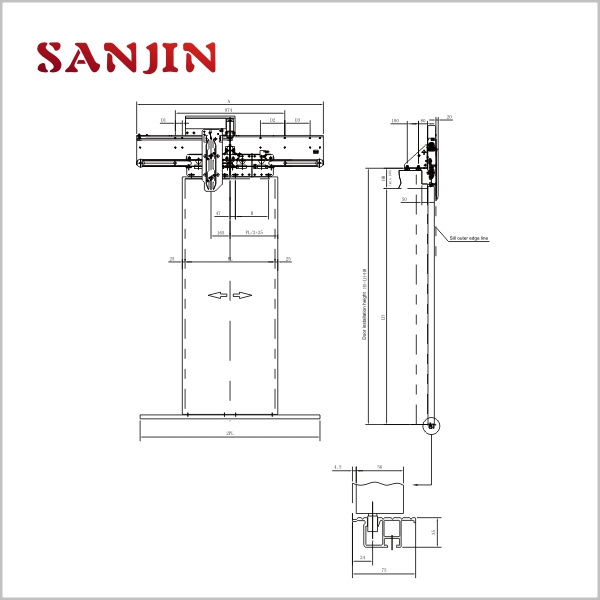 Wittur elevator two panels center opening car door operator SJ-ECO-02/C