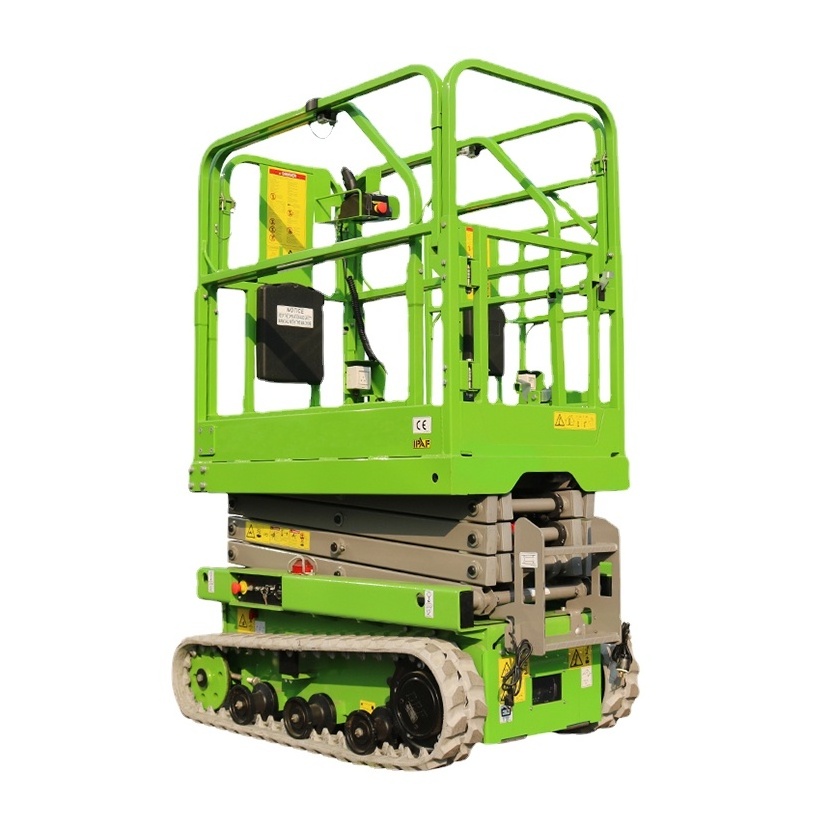 Mini Self Propelled Scissor Lift On Tracks Rough Terrain Platform