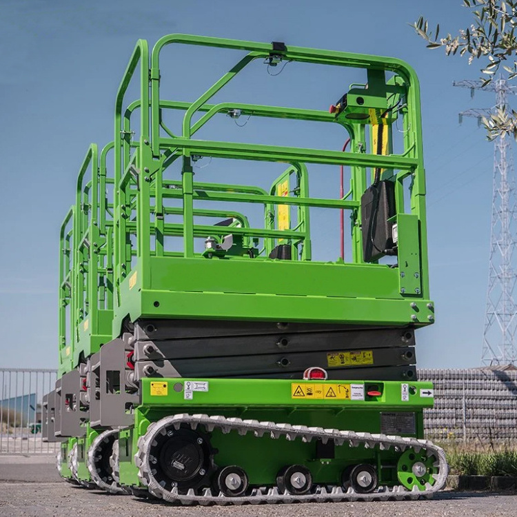 Mini Self Propelled Scissor Lift On Tracks Rough Terrain Platform