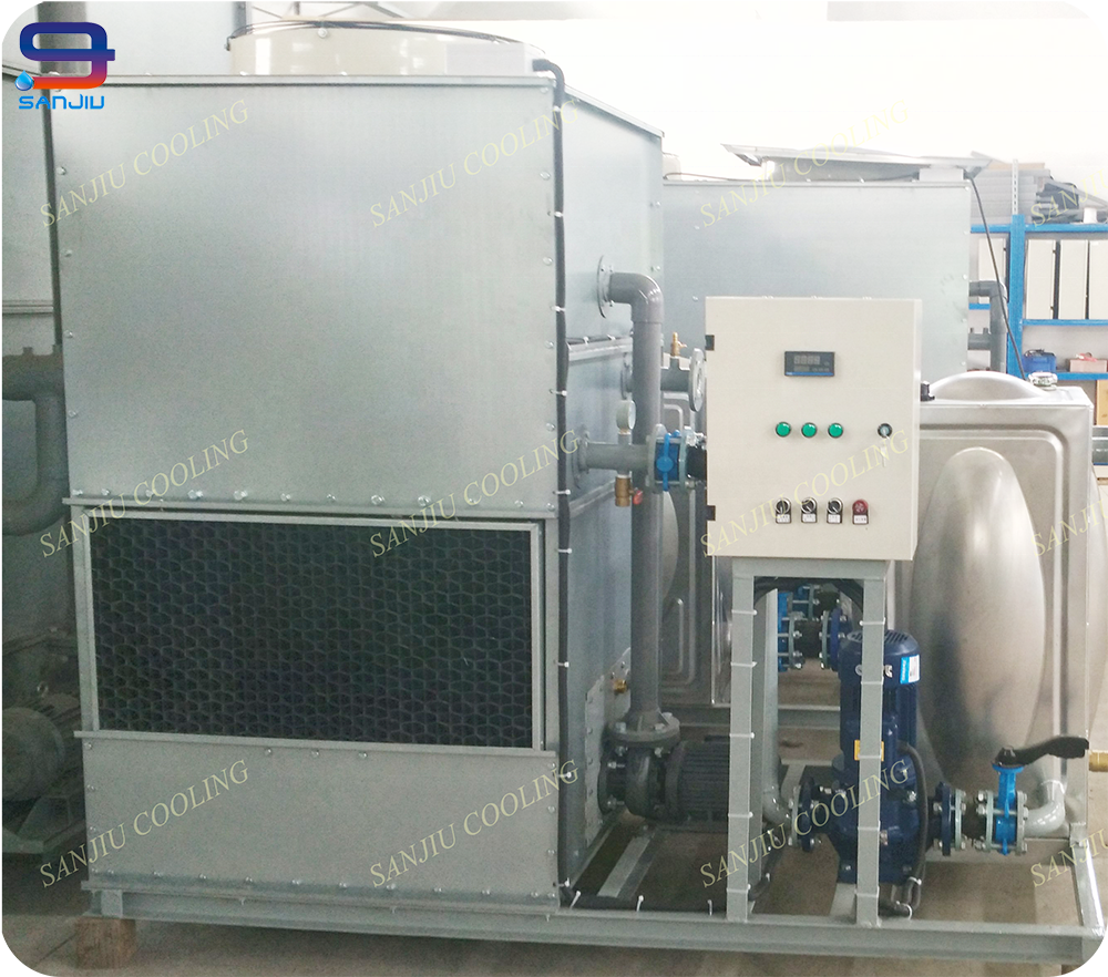 Counter Flow Closed Cooling Tower Small Rectangular Liquid Cooling Unit Water Cooling Condenser