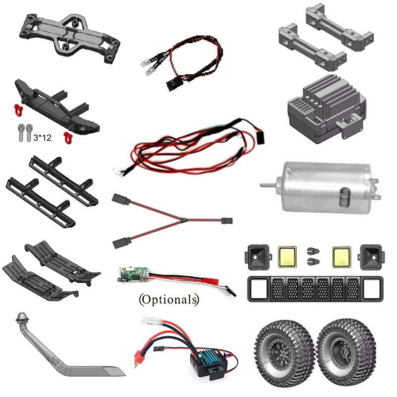 HSP RGT 1/10 Remote Control Rock Crawler Geers Screws Wheels ESC RC Parts for 86100