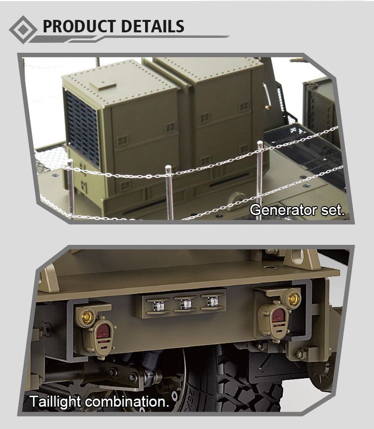 HG 1/12 U.S Radar Vehicle P804 RC Trailer 360 Rotation Remote Control Car KIT RC Military Trucks