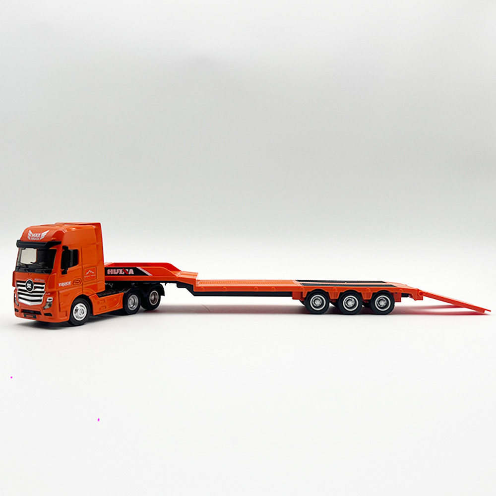 Huina 1730 Model Truck 2023 New 1:50 Scale Semi-alloy flatbed trailer 12 Wheel Engineering Vehicle Diecast Car Model for Child