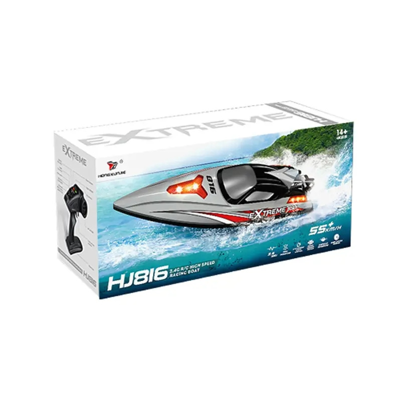 HJ816 Brushless RC Boat 2.4GHz 55KM/H Professional Remote Control High Speed Racing Boats Model Speedboat