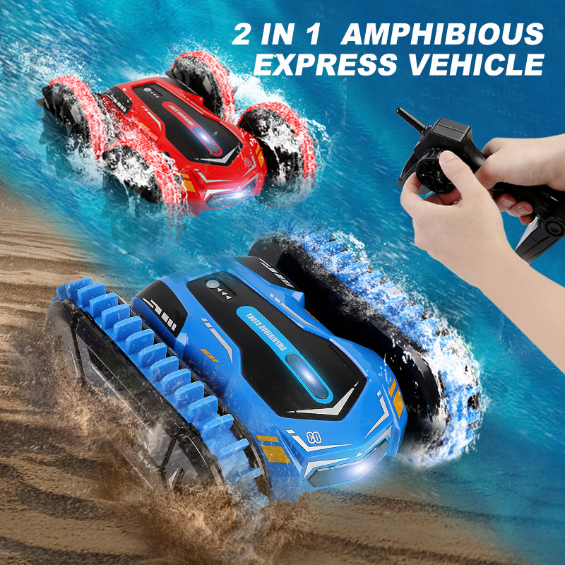 RH823 2 in 1 Waterproof Amphibious Rc Car 2.4ghz Double-sided 360 Degree Rotation Stunt 4wd Rc Car Toys for kids