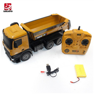 Huina 1573 2.4Ghz 1:14 10 Channel Alloy Truck Tractor Engineering Remote Control Dumper Toys Rc Car And Trucks  For Kids Toy