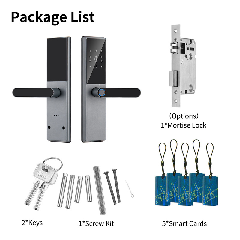 Wireless Tonglock APP intelligent door lock biometric lock fingerprint door handle digital keyless lock