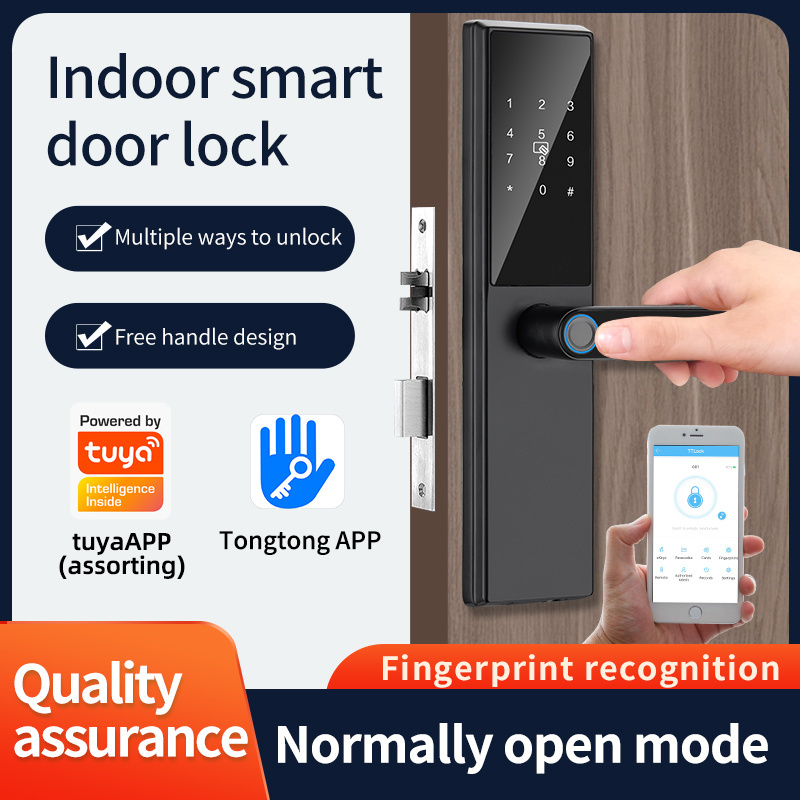 Wireless Tonglock APP intelligent door lock biometric lock fingerprint door handle digital keyless lock