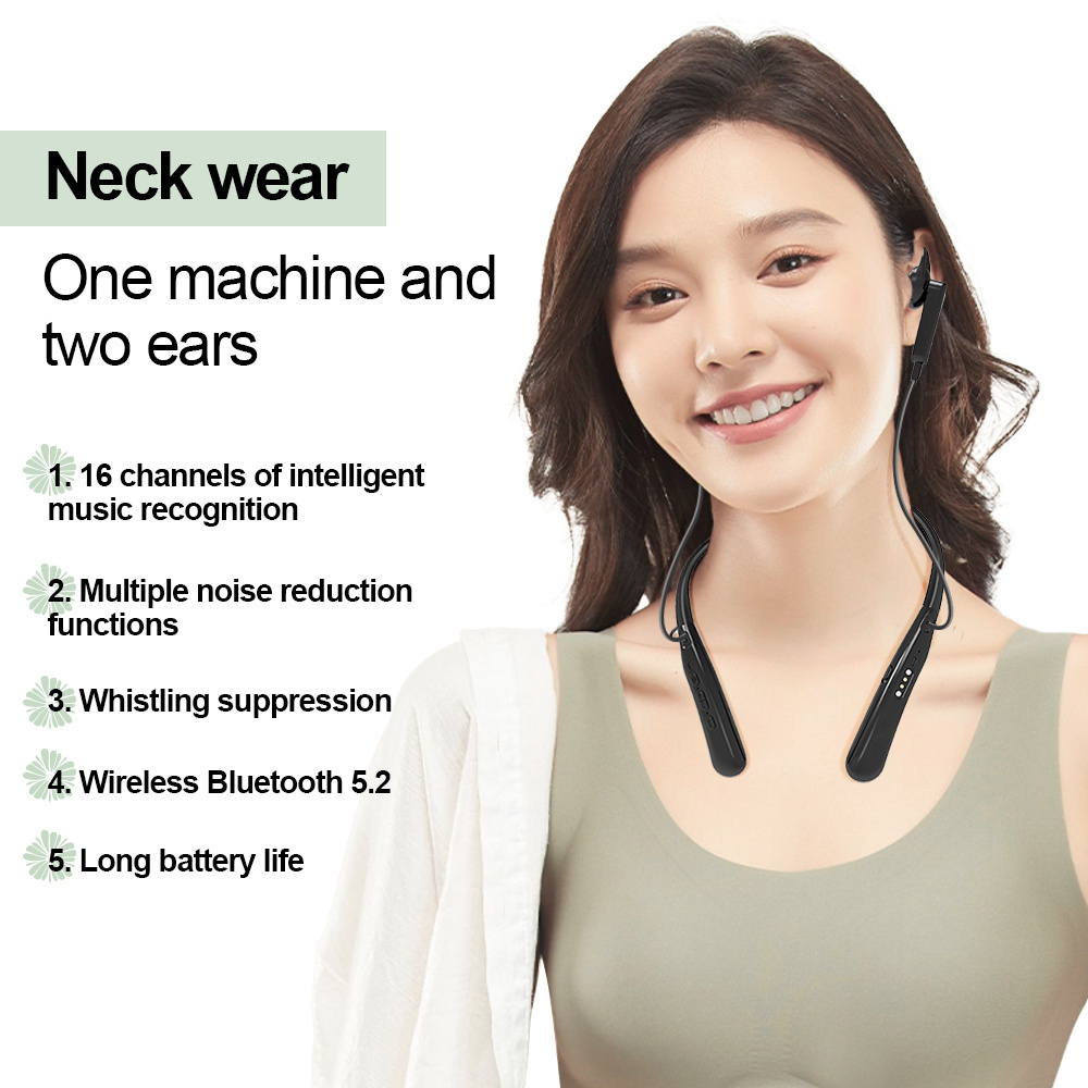 Wireless Rechargeable Hearing Aid with Bluetooth Earphones Together 16 Channels Hearing Aids for Deafness