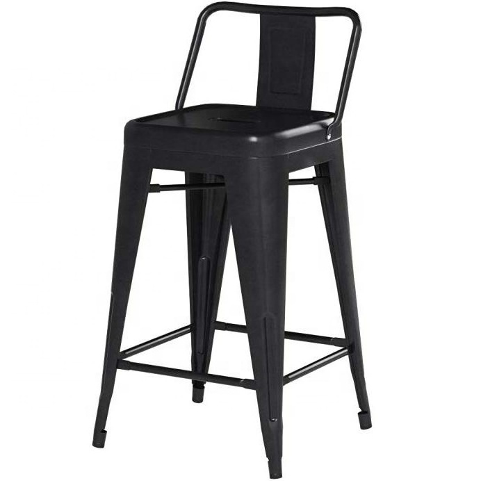 taburete tolixs negro con respaldo counter bar stool metal stool 65cm height