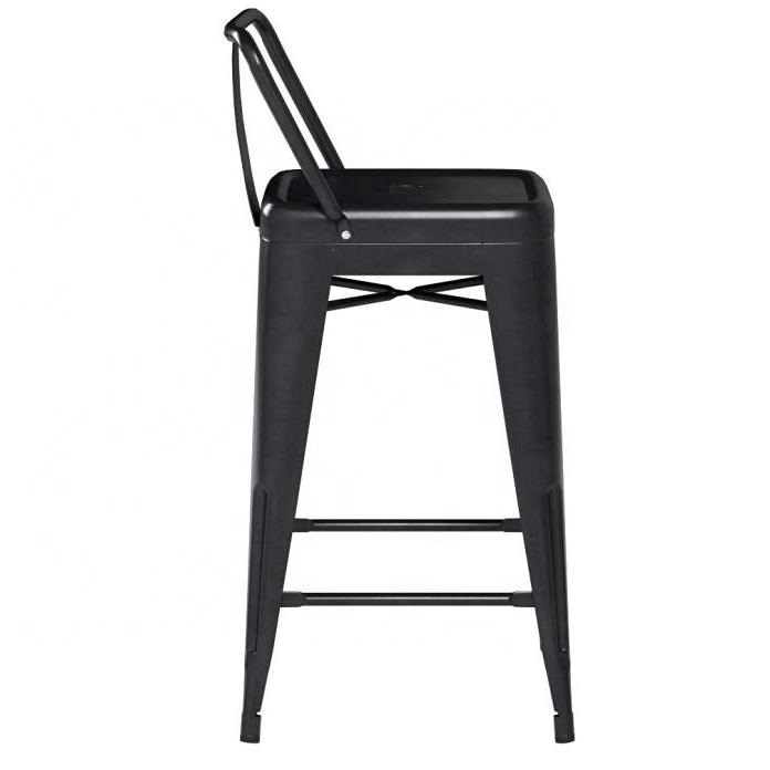 taburete tolixs negro con respaldo counter bar stool metal stool 65cm height