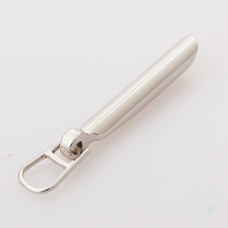 Eco friendly silver color zinc alloy metal zipper slider puller for bag