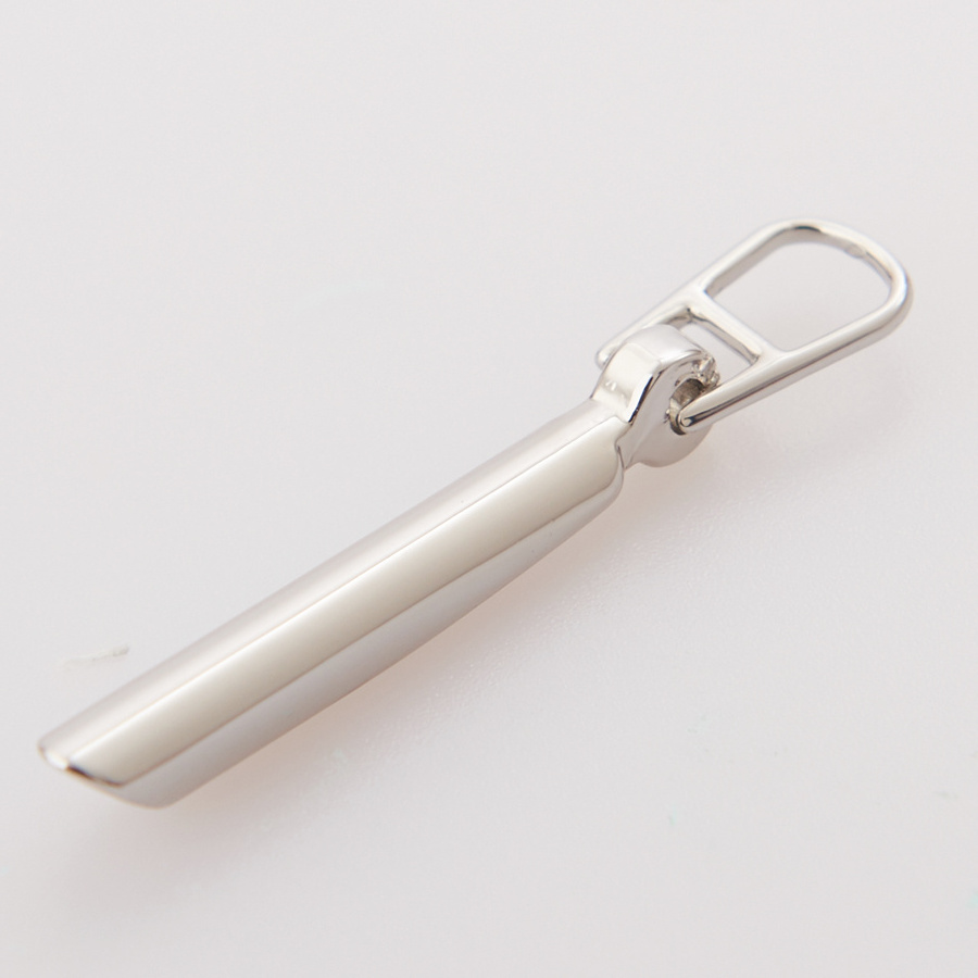 Eco friendly silver color zinc alloy metal zipper slider puller for bag