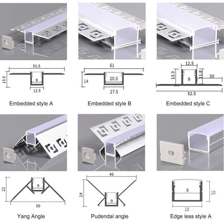 Indoor Business Office led linear light Aluminum Surface Mounted Ceiling Side Mounted Embedded LED Strip Light