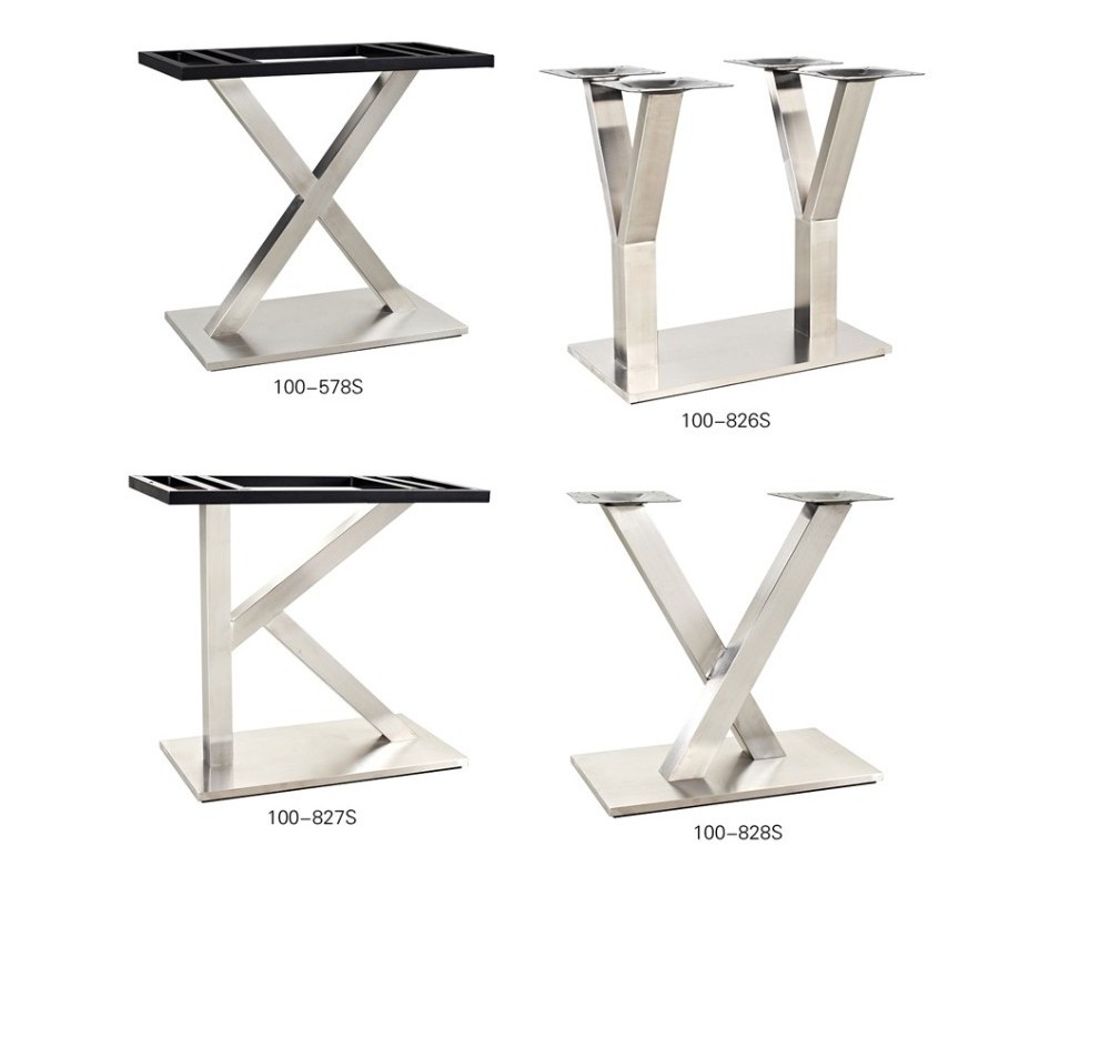 marble single removable stainless steel table leg cast iron base