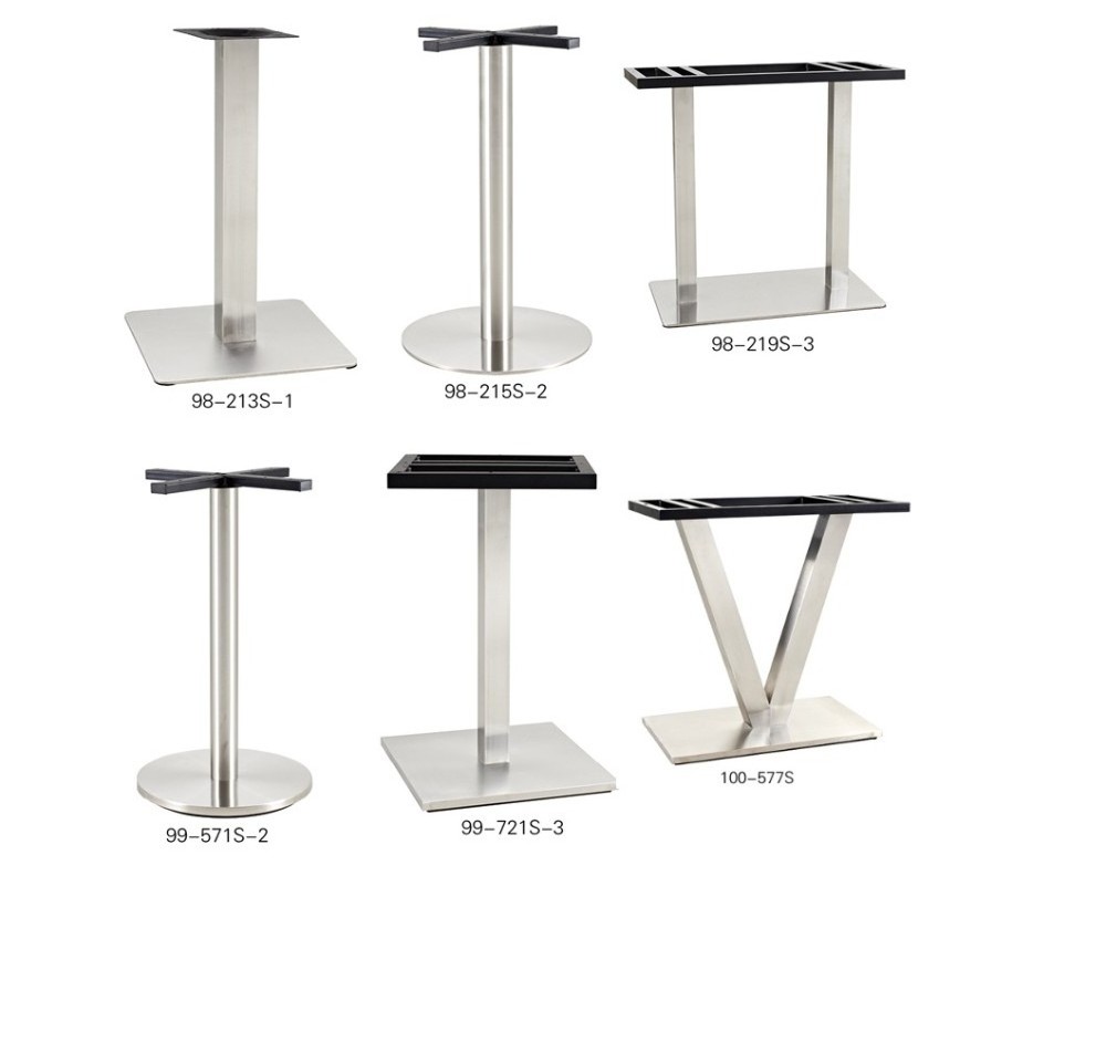 marble single removable stainless steel table leg cast iron base